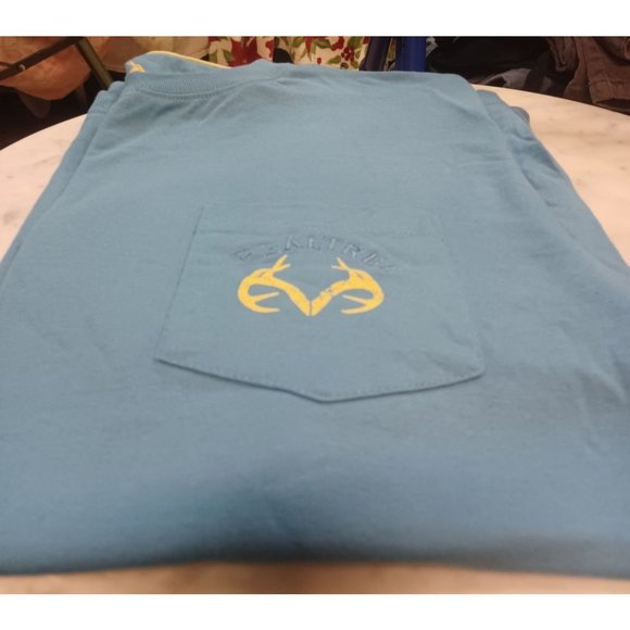 Real Tree Men's Pocket T-Shirt Blue XXL Short Sleeve - Picture 1 of 4